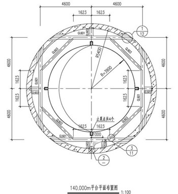   塔頂平臺(tái)鋼格板布置圖